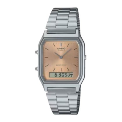 Casio Vintage AQ-230A-4AMQY Silver Stainless Steel Band Men Watch / Women Watch